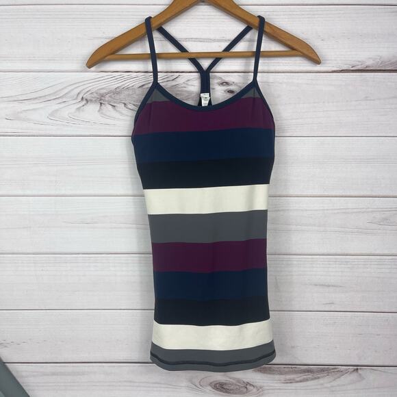 Lululemon‎ Striped Racerback Tank Activewear Size 2 - Picture 1 of 6